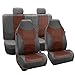 FH Group FH-PU160114 PU Classic Leather Seat Covers Brown/Gray, Airbag Compatible and Split Bench-Fit Most Car, Truck, SUV, or Van