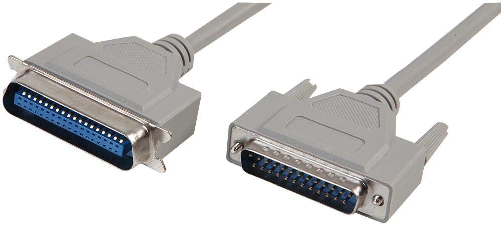 PRO SIGNAL 3m Grey 25-Pin D-Sub Male to 36-Pin Centronics Male Parallel Printer Cable – IEEE 1284 - PS11279