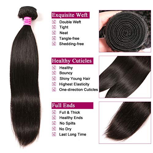 Qinmei Brazilian Hair Straight Bundles 8a Grade 10 12 14 Inches
