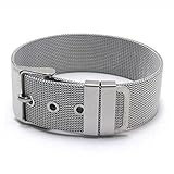 KONOV Women's Stainless Steel Bangle Bracelet - Silver