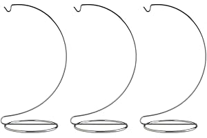 Creative Hobbies® 10 Inch Chrome Ornament Display Stands - Elegant Wire Hangers for Ornaments & Terrariums | Pack of 3