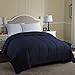 SUPERIOR Classic All-Season Reversible Down Alternative Comforter, Comfy, Fluffy, Cozy, Lightweight, Decorative, Duvet Insert, Plush, Oversized Bedding Essential, Box Quilt Design, Twin, Navy Blue