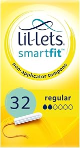 Lil-Lets Non-Applicator Regular Tampons 32 Count Plant Based SmartFit