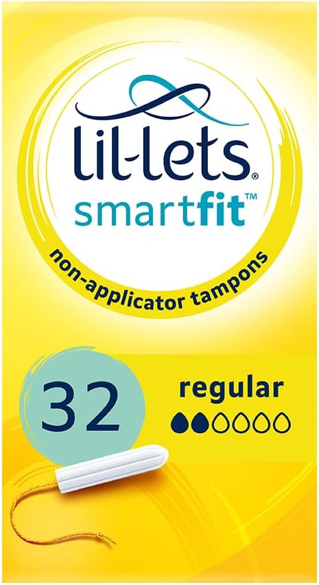 Lil-Lets Non-Applicator Regular Tampons 32 Count Plant Based SmartFit
