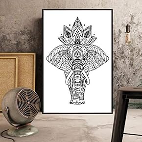 Floating Framed for Living Room Bedroom Geometric Flowers for