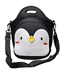 MOT Global Penguin Insulated Neoprene Lunch Tote Bag + Adjustable Shoulder Strap
