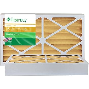 FilterBuy 16x20x4 MERV 11 Pleated AC Furnace Air Filter, (Pack of 2 Filters), 16x20x4 - Gold