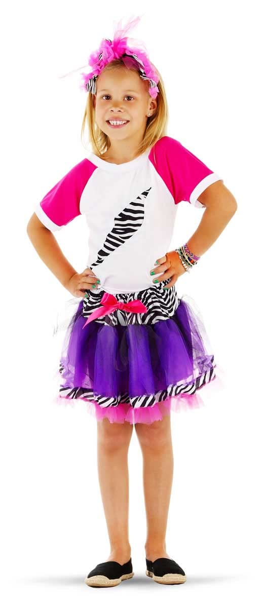 Folat - 3 Pieces Queen of the 80's Pop Costume For Girls - Size: M