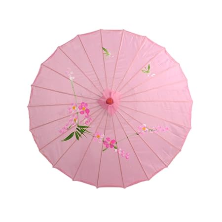 BESTOYARD Traditional Chinese Japanese Umbrella Parasol for Wedding, Bridesmaids, Cosplay, Summer Sun Shade (Pink)