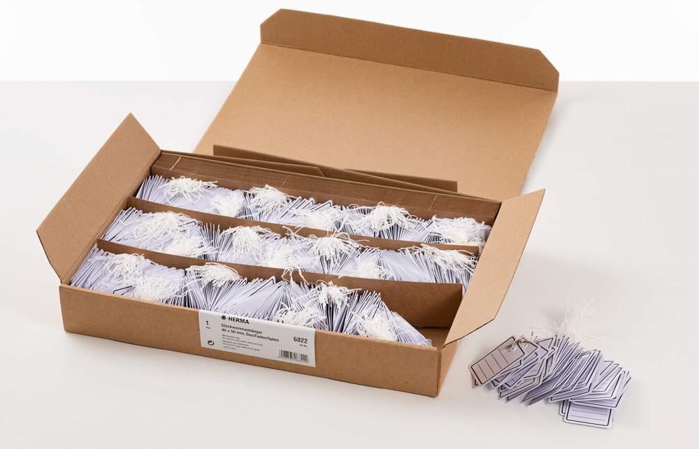 Herma 6822 Merchandise Tags 40 x 50 mm with Eyelets/String/Pin Pack of 1000 White