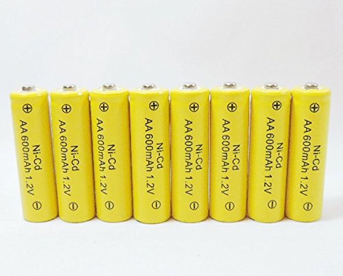 Solar Light AA Ni-CD 600mAh Rechargable Batteries (Pack of 8)