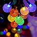 LALAPAO Solar Powered Globe String Lights 2 Pack 30 LED (19.7ft) Crystal Ball Christmas Fairy String Light for Outdoor Xmas Tree Garden Path Patio Home Lawn Holiday Wedding Party Decor (Multi Color