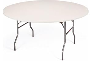 Designs by DaVal Kwik-Covers 10 Pack of Round Plastic Table Covers - 60" or 72" Round - Indoor or Outdoor Fitted Covers (Tables NOT Included) (Ivory, 60" Round)