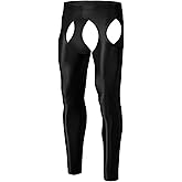 ZONBAILON Shiny Sheer Men's Compression Tights Pants Leggings for Rave Club, Gym & Base Layer Sexy Underwear