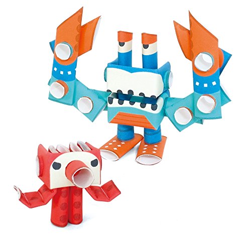 PIPEROID Octo & Deca paper craft robot kit from Japan - Mischievous Octopus & Crab