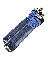 P2 Sports & Fitness Jump Rope Workout System for Double Unders, 2 Cable Weights for Heavy and Light Skipping with 1lb Weights WOD, HIIT, MMA or Boxing, 10 Foot Adjustable Length (Blue)