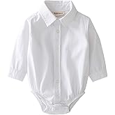 MOMOLAND Infant Baby Boys Woven Button Up Bodysuit Shirt