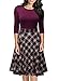 Missmay Women's Vintage Retro Plaid Patchwork A-line Cocktail Party Dress