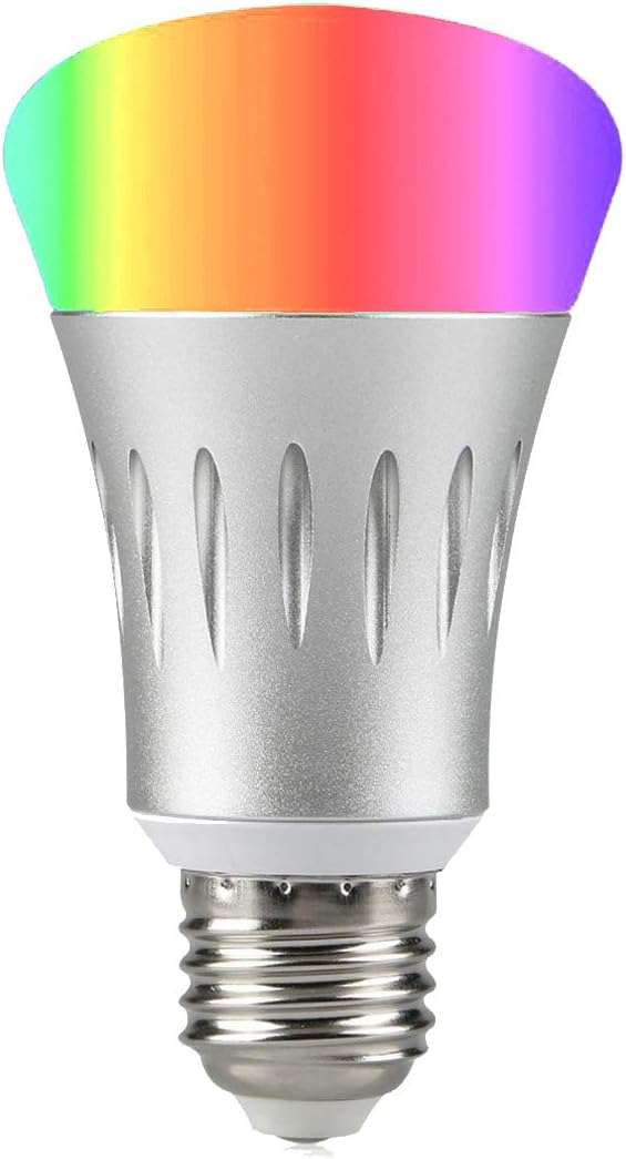 Wi-Fi Smart LED Light Bulb, Dimmable 60W Equivalent(7W), Smartphone Controlled Multicolored Color Changing Lights, No Hub Required, Work with Amazon Alexa