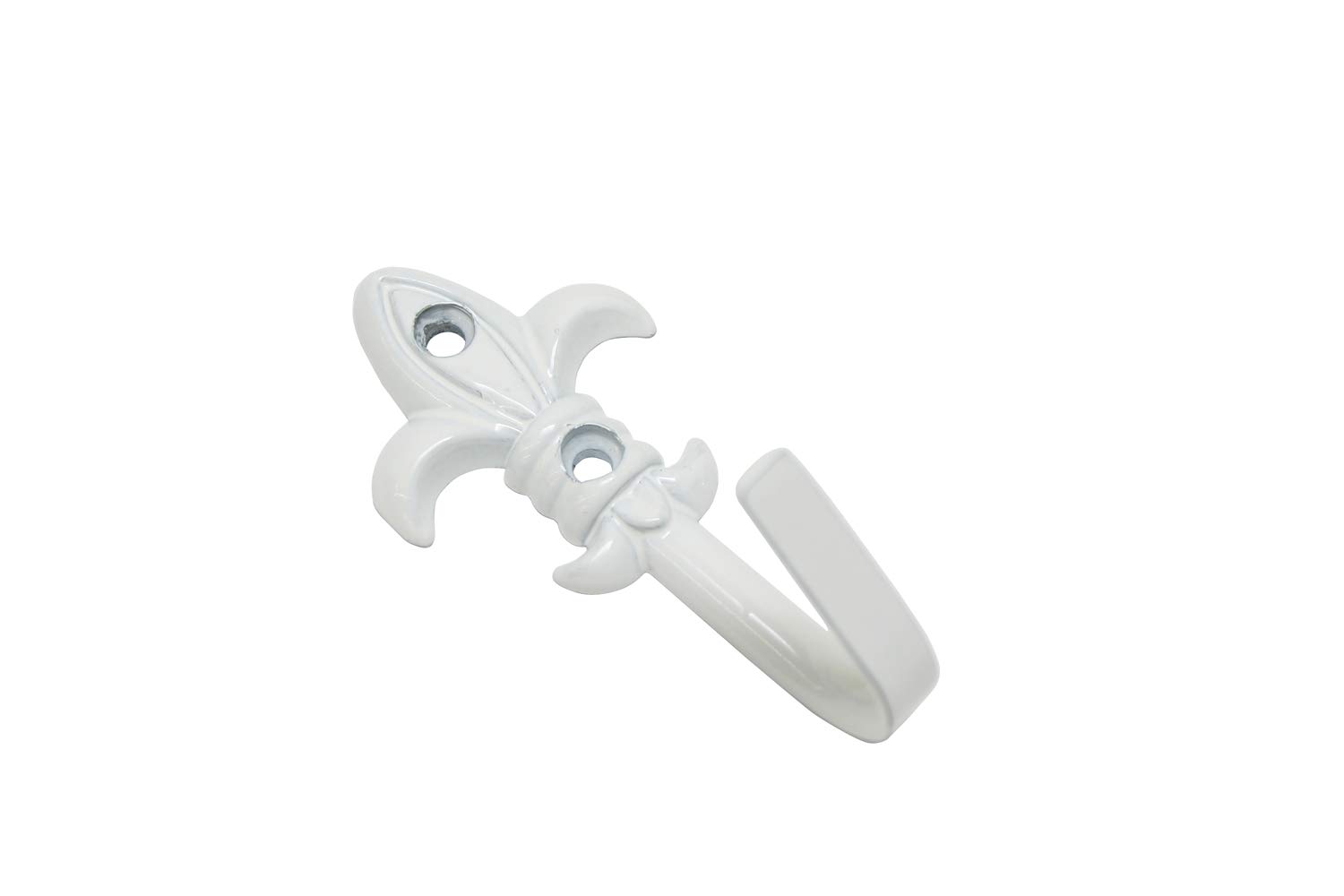 Gardinia 2 x White Metal Lily Flower Tie Hook 5.5cm Length