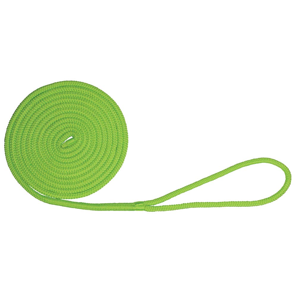 Extreme Max 3006.2427 BoatTector Double Braid Nylon Dock Line - 3/8" x 15', Neon Green