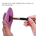 Makeup Brush Cleaning Mat, ESARORA Makeup Brush Cleaner Pad Set of 2 Cosmetic Brush Cleaning Mat Portable Washing Tool Scrubber Suction Cup (Light Purle)