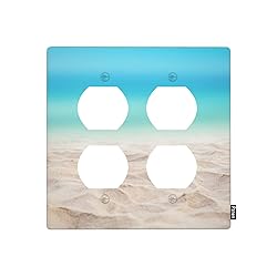Pznen 2 Duplex Outlet Plates, Ocean Sea Beach Sand