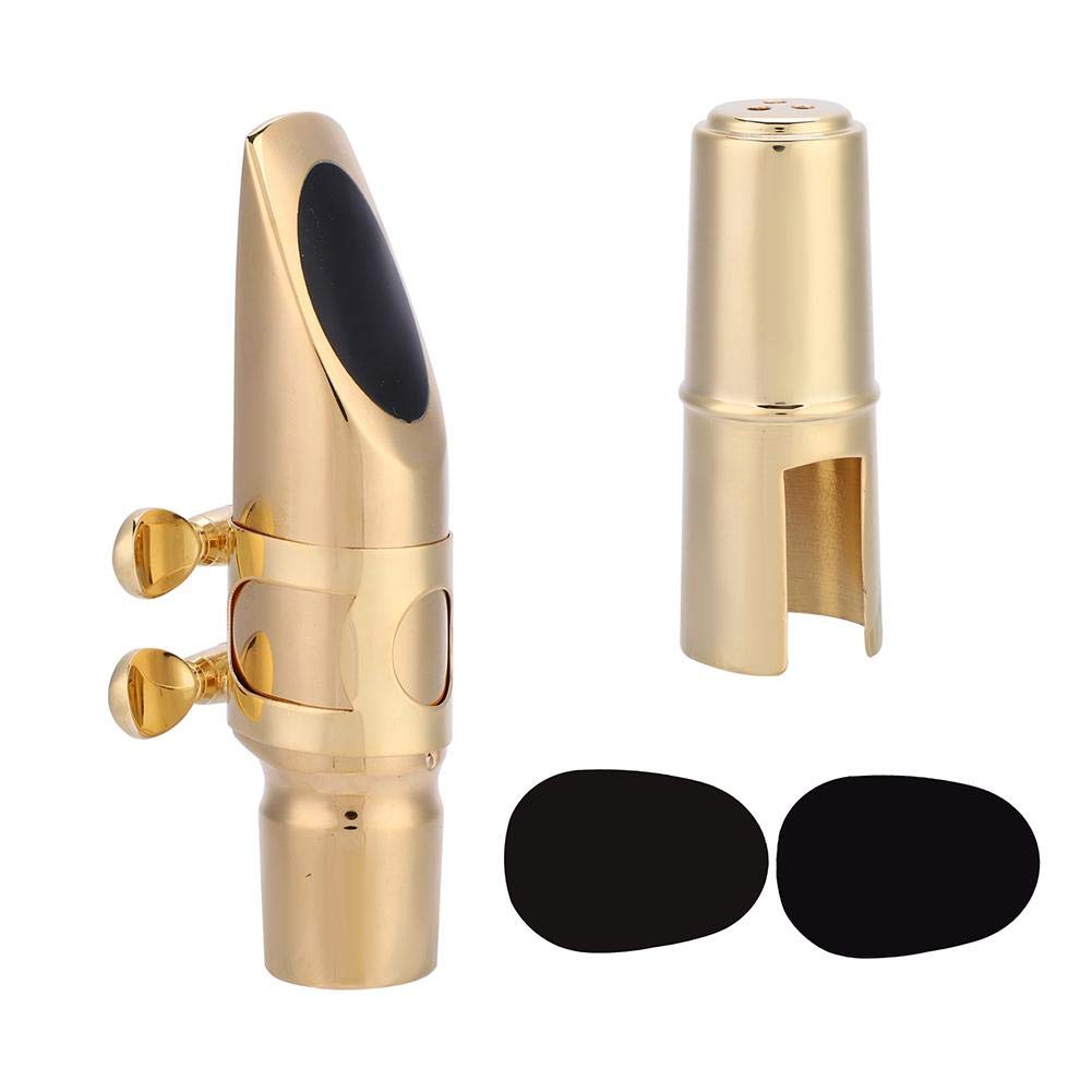 Sax Mouthpiece, Eb Alto Sax Saxophone 6C Mouthpiece with Cap Pads Musical Instruments Accessory
