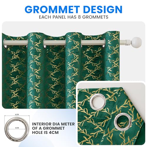 Ystyle Cortinas Salon Terciopelo 2 Piezas con Ojales, 140x260cm, Cortinas Termicas Aislantes Frio Y Calor, Modernas Suave Cortina Habitacion Terciopelo, Verde