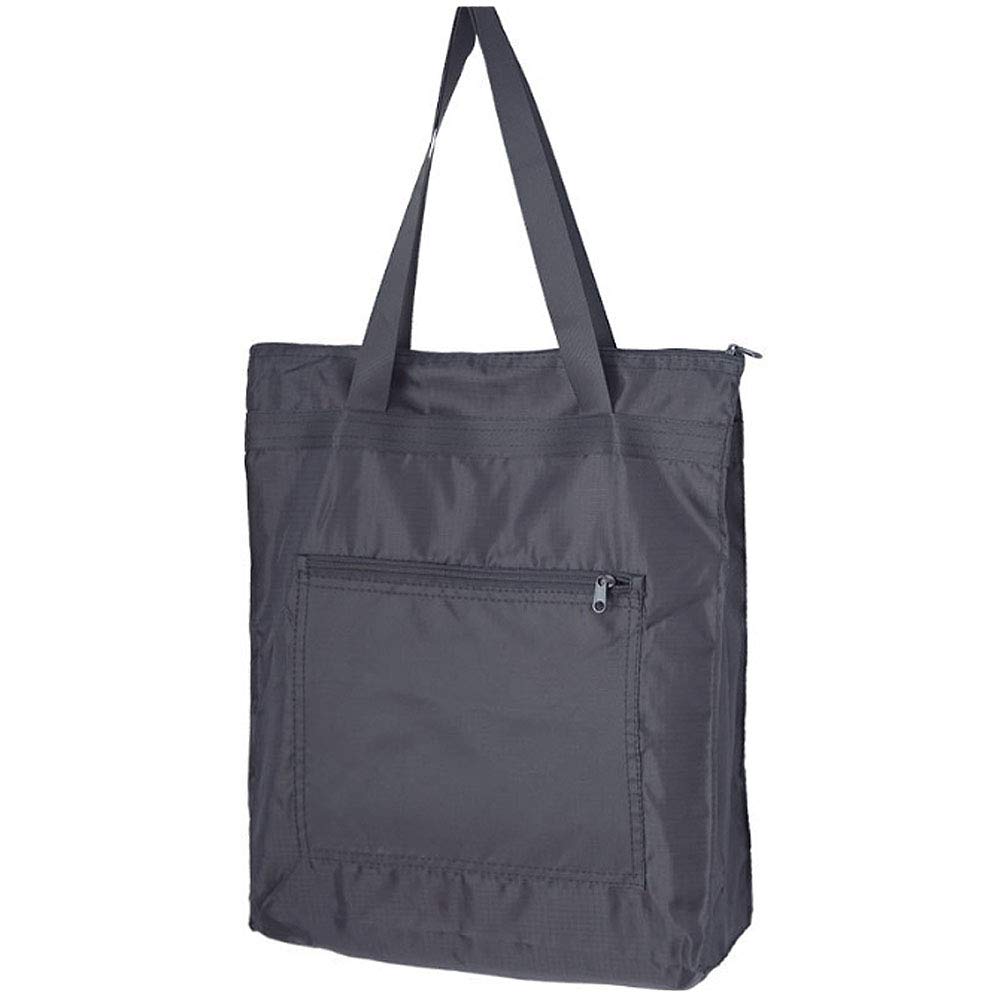 Millya Creative Waterproof Foldable Large Shopping Bag Travel Recycle Bag with Side Pocket (A-Black)