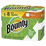 Bounty Paper Towels, White, 6 Big Rolls = 8 Regular Rolls (Packaging May Vary)