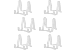 Artliving Plate Display Stands Easel Holder - 3-Inch Plastic Stand for Small Decorative Plates, Pictures and Photos - Clear (6-Pack)