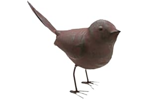 Colonial Tin Works Decorative Small Cute Songbird Song Bird Statue Figurine Home Décor, 5.5" x 4" x 2", Rust/Brown (Ser of 1)