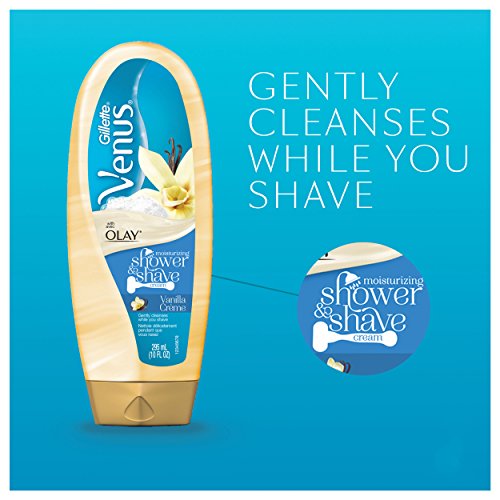 Gillette Venus with Olay Shower & Moisturizing Shave Cream, Vanilla Crème, 10 Ounce, Pack of 6