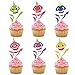 30 Pieces Shark Cupcake Toppers Shark Theme Party Supplies- Shark Family Baby Shower Birthday Party Decorations