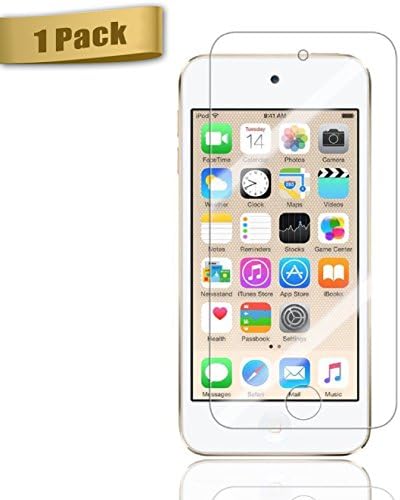 New iPod Touch (6th Gen,2015 Released) ,Haibao[Bubble-Free][HD-Clear][Anti-Scratch][Anti-Glare][Anti-Fingerprint] Tempered Glass Screen Protector for iPod Touch 6G &amp; 5G, (1 pack)
