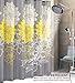 Wimaha No Hook Yellow and Grey Shower Curtain, Cloth Shower Curtain Fabric Machine Washable, 74 x 71 Bathroom Shower Curtain