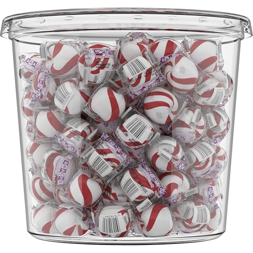 BRACH’S BOBS SWEET STRIPES SOFT PEPPERMINT CANDY, 160 INDIVIDUALLY-WRAPPED PIECES, 28 OUNCE JAR