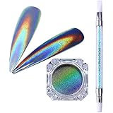 BORN PRETTY Peacock Holographic Chameleon Nail Powder Mirror Nail Art Chrome Pigment Glitters