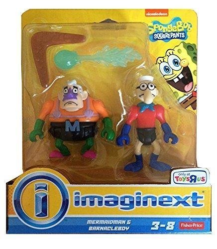 Imaginext, SpongeBob SquarePants Exclusive Figures, Mermaidman & Barnacleboy, 2-Pack