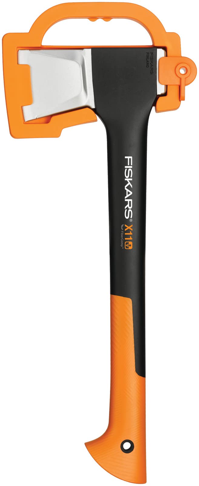 Fiskars Splitting Axe S X11, 1.1 kg, Incl. Storage and Carrying Case, Length: 44 cm, Non-stick Coating, Steel Blade/Fibreglass Handle, Black/Orange, 1015640