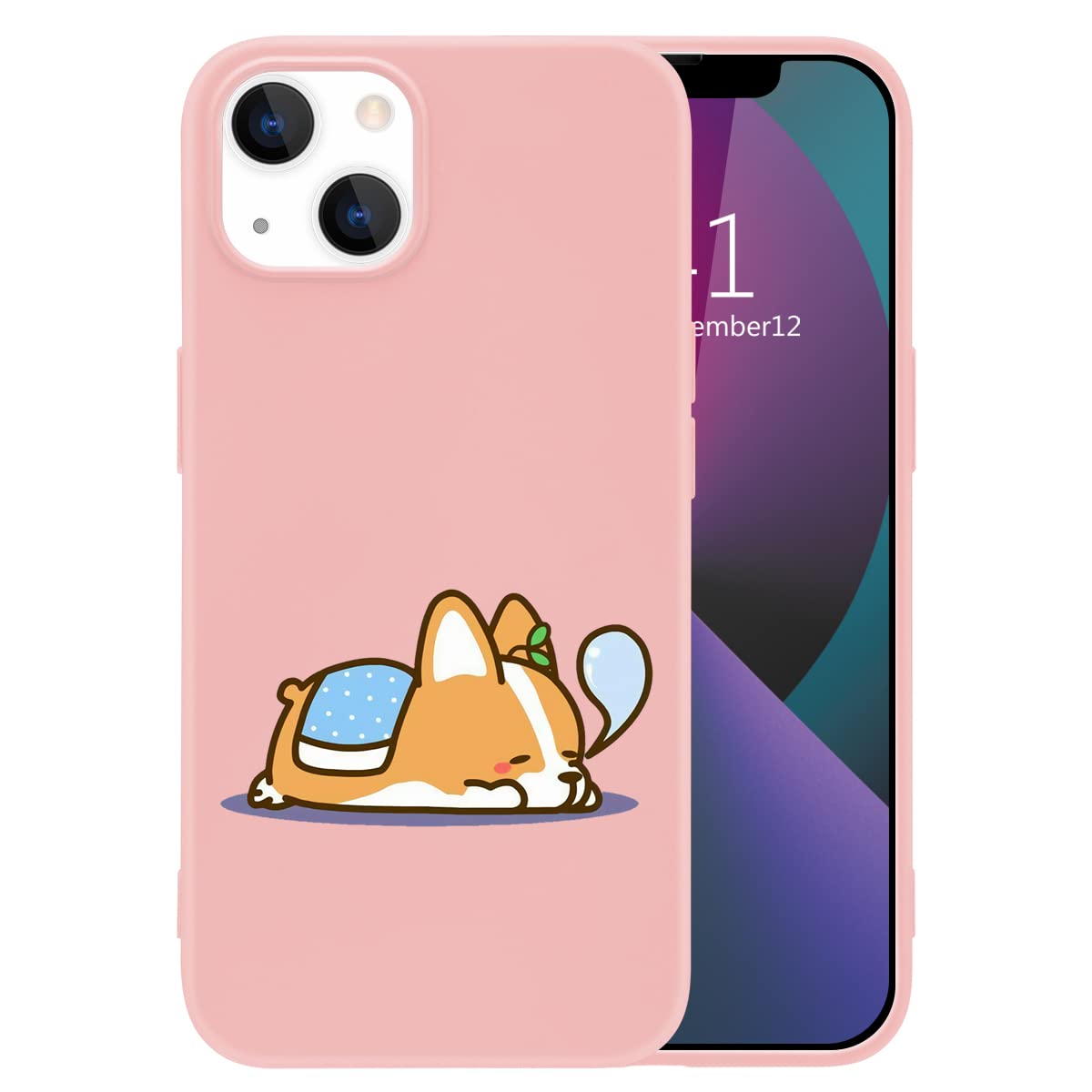 MAYCARI Sleepping Dog Case for iPhone XR, Cute Cartoon Dog Full Protective Liquid Silicone Soft TPU Rubber Protective Phone Cover with Soft Microfiber Lining for iPhone XR(Men&Women)