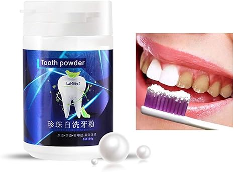 Mikiya 50g Whitening Teeth Powder Tooth White Smoke Tea Coffee Spots Remover Pearl Paste Toothpaste Wash Oral Dental Tool: Amazon.co.uk: Kitchen & Home