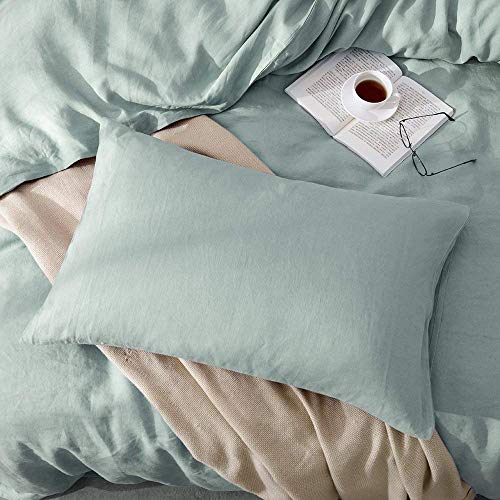 Lausonhouse 100% Pure French Linen Sheet Set,Deep Pocket,Luxurious Linen Bedding Set,4 Pieces - King - Thumbnail 3
