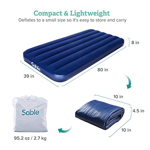 Sable Air Mattress, Upgraded Inflatable Camping AirBed Blow up Bed for