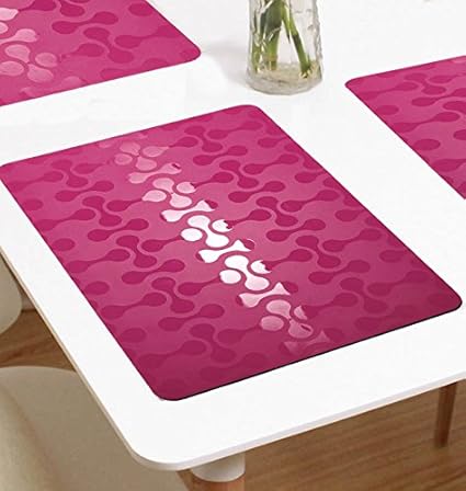 The Purple Tree Stylish PVC Table Mats - Pack of 6 (13 x 19 inches), Waterproof Place Mats Multi Purpose Mats, 6 Seater Dining Table mats, Refrigerator Mats,