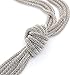 VUJANTIRY Women's Long Necklace Lariat Tassel Pendant Necklace Knot Y Sweater Necklace Strands (Silver)