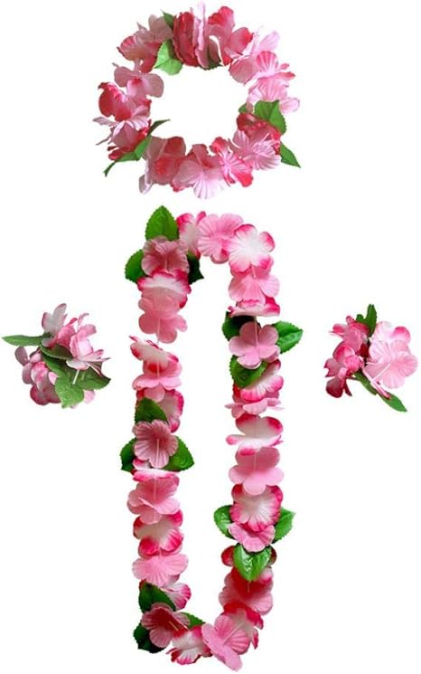 Amazon Co Jp Yonik レイ ハワイアンレイ フラダンス ハワイ花輪 花冠 腕輪 4点セット ハワイ パーティグッズ イベント 撮影小道具 造花 9 Hobby