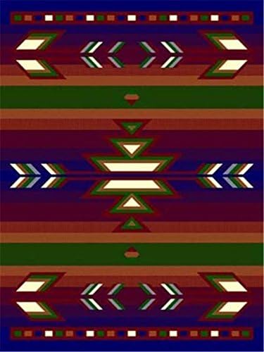 Navy 2 X 8" Runner Area Rug Southwestern Design Apache Native American Theme