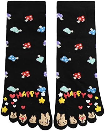 uxcellWomen Ankle Length Mushrooms Pattern Stretchy Toe Socks